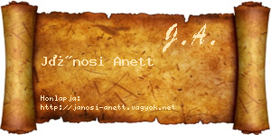 Jánosi Anett névjegykártya