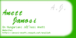 anett janosi business card